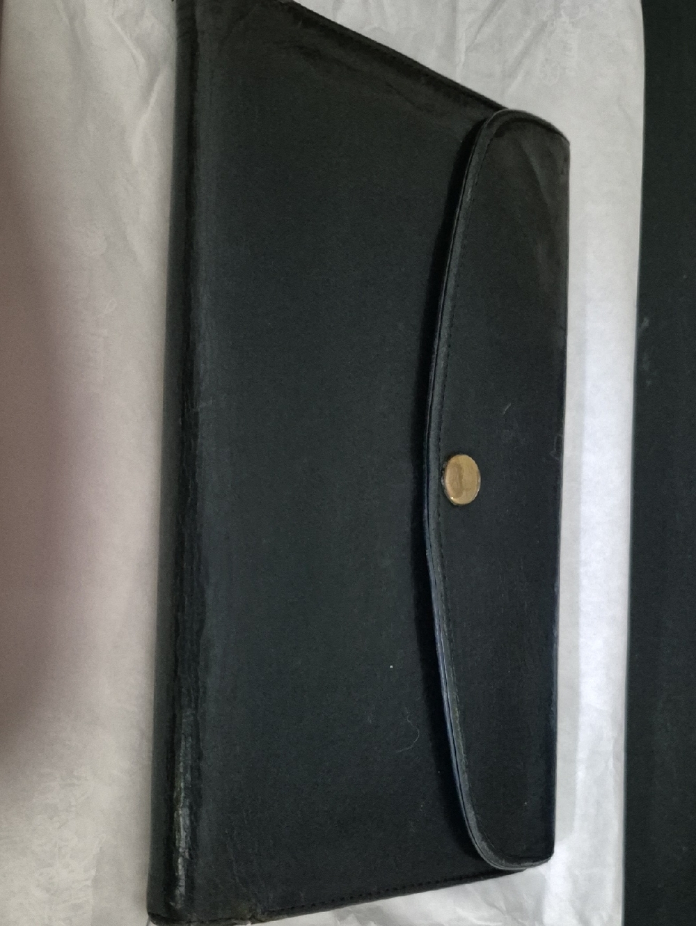 Coach Black Leather Continental Wallet with Gold Snap